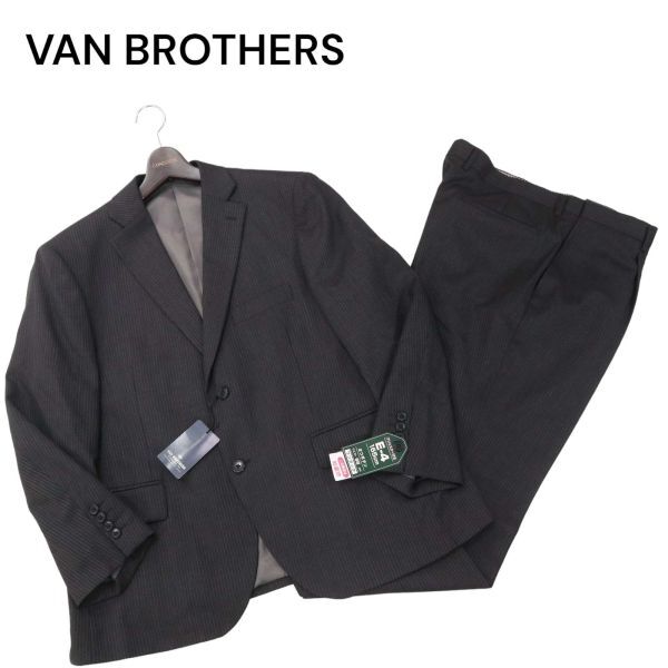 【新品 未使用】 VAN BROTHERS ヴァン ブラザーズ ヴァンジャック 通年 総裏 セットアップ スーツ Sz.100 E4　メンズ グレー　I4T00600_2#O