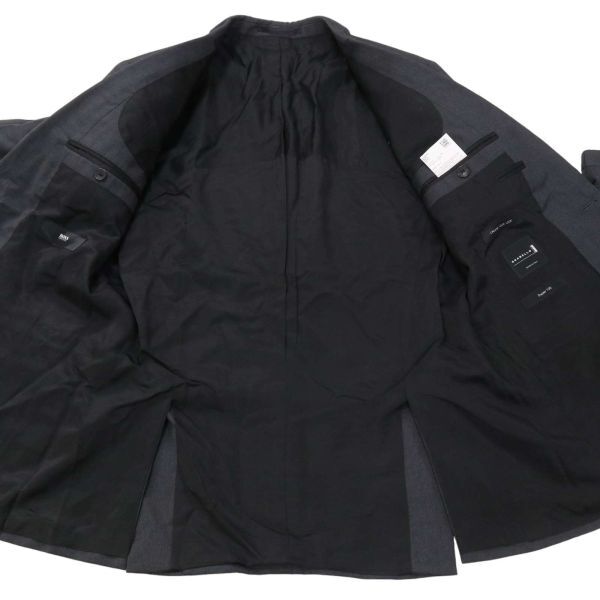 HUGO BOSS ヒューゴボス 通年 総裏 GUABELLO Super120生地★ セットアップ スーツ Sz.48　メンズ グレー ビジネス　I4T00604_2#O_画像5