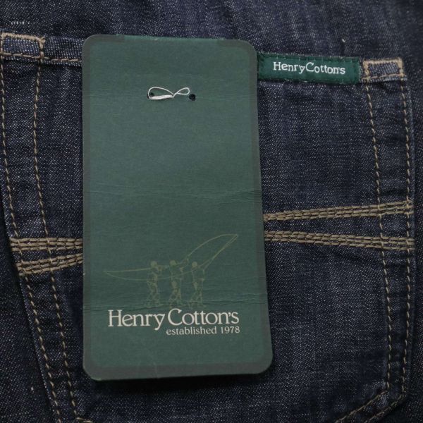 【新品 未使用】 Henry Cotton's ヘンリーコットンズ 春夏 リネン混★ スリム デニム パンツ ジーンズ Sz.36　メンズ 大きい　I4B00441_2#P_画像9