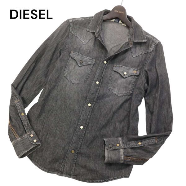 DIESEL ディーゼル 【WEARNY】 通年 ヴィンテージ加工★ 長袖 ウエスタン デニム シャツ Sz.M　メンズ　I4T00615_2#C_画像1