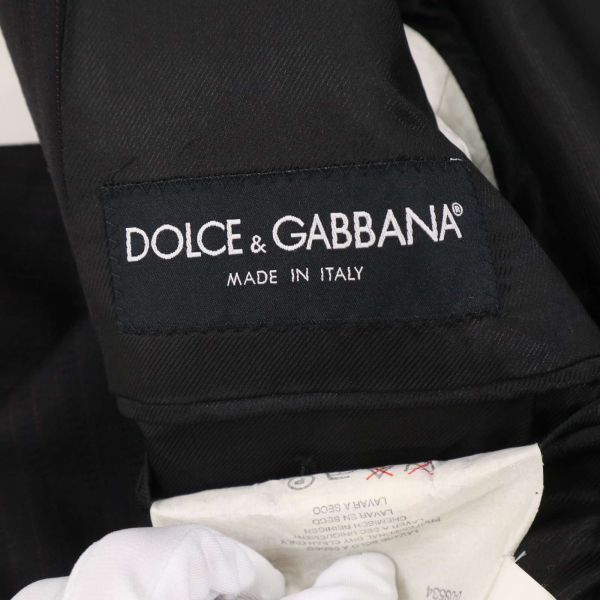 DOLCE＆GABBANA ドルチェ＆ガッバーナ 通年 総裏★ ストライプ テーラード ジャケット Sz.46　メンズ イタリア製　I4T00720_3#O_画像6