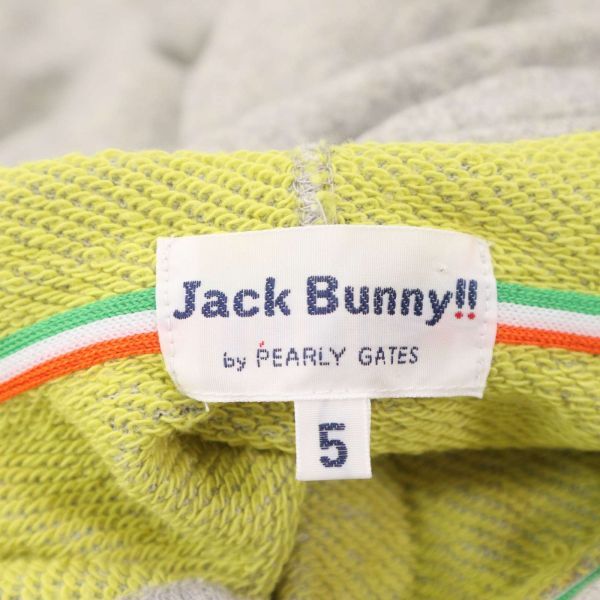 JACK BUNNY!! ジャックバニー パーリーゲイツ 通年 ロゴ★ スウェット プルオーバー パーカー Sz.5　メンズ グレー ゴルフ　I4T00833_3#I_画像6