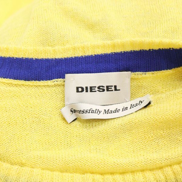 イタリア製★ DIESEL ディーゼル 春夏 麻 クルーネック リネン サマー ニット セーター カットソー Sz.XL　メンズ　I4T00884_3#J_画像5