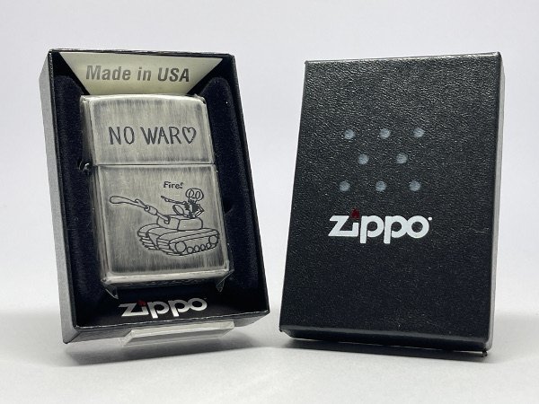 送料無料 ZIPPO[ジッポー]ユーズドフィニッシュスカル NO WAR ! (こんな時代だからこそ、世界平和!)2UDS-NOWAR_画像4