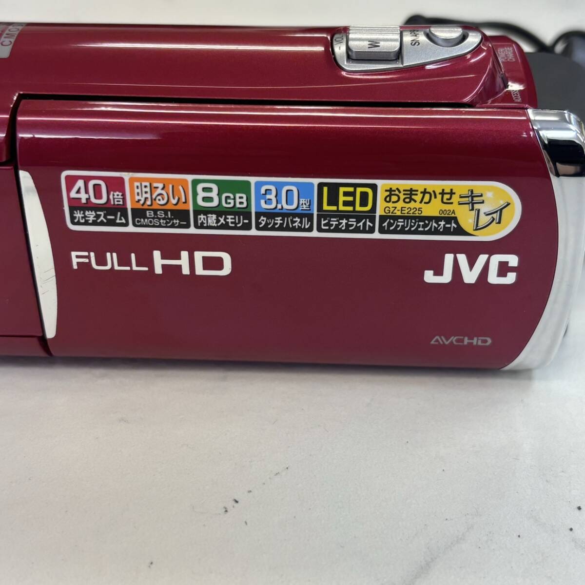 1000円スタート【中古】JVC EVERIO GZ-E225-R FULL HD RED デジタルビデオカメラ_画像3