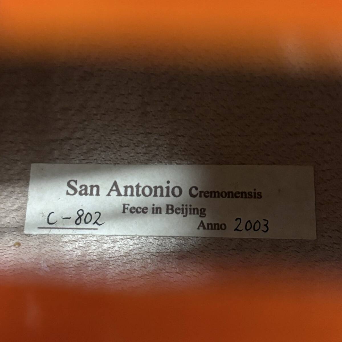 1000円スタート【中古】サンアントニオ チェロ C-802 San Antonio Cremonensis Fece in Beijing Anno 2003 弦楽器 ハードケース付き_画像10