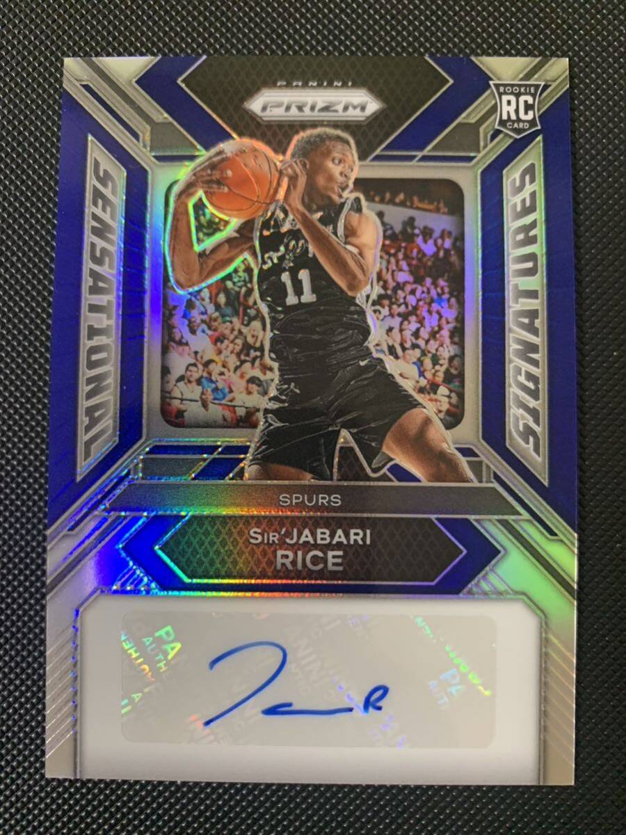 49枚限定 2023-24 Panini sensational signatures SIR jabari rice blue RC 直筆 サインカード パラレル NBAカード スパーズの画像1