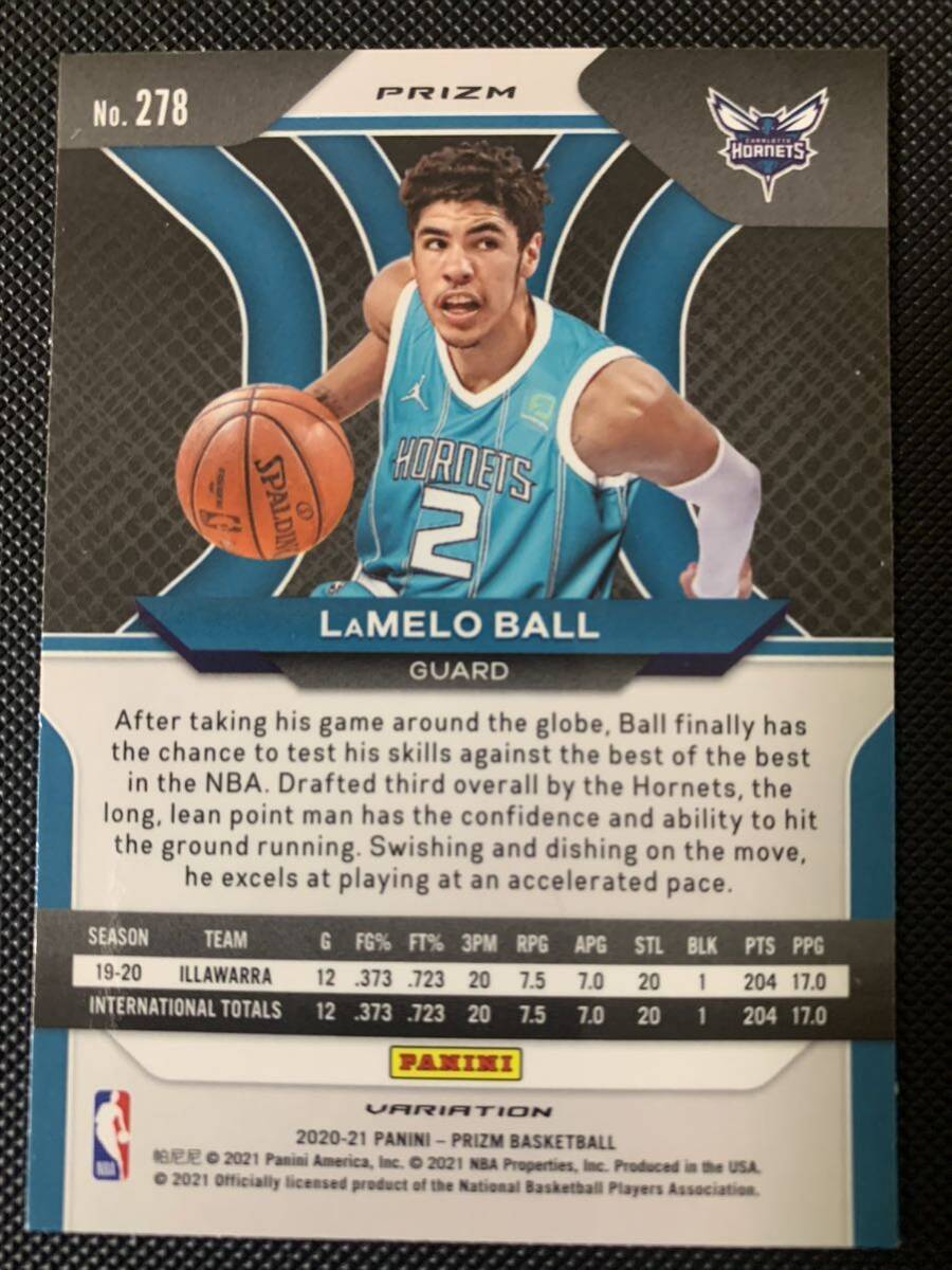 2020-21 Panini prizm fast break lamelo ball variation RC 変化版パラレルルーキーカード NBAカード ラメロボール 新人王！の画像2