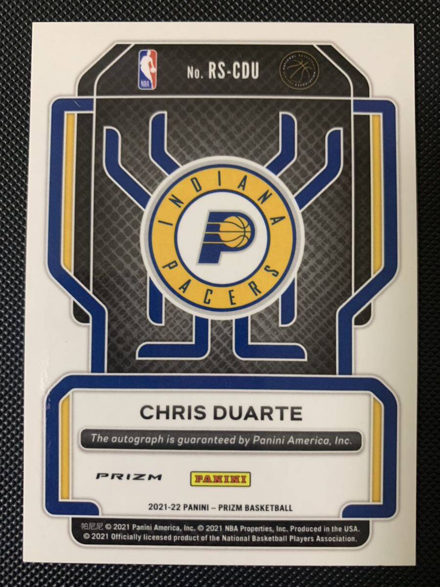 2022-23 Panini prizm chris duarte blue wave signatures RC 直筆サインカード NBAカード 大活躍！の画像2