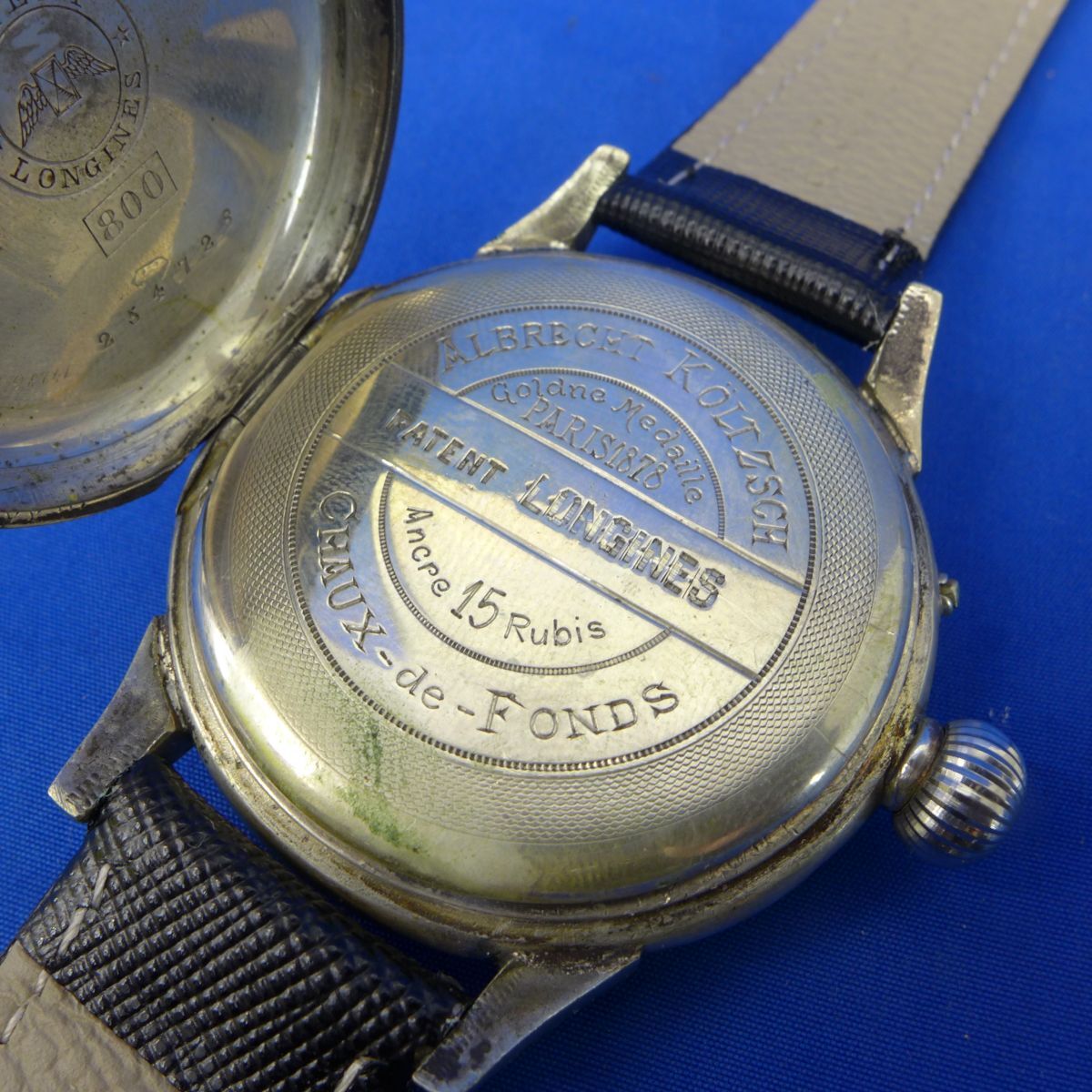 佐S7534●【動作確認済】 ロンジン メンズ 腕時計 手巻き 珍しい龍の絵柄  albrecht klotzsch paris1878 goldne Medaille 年代物の画像4