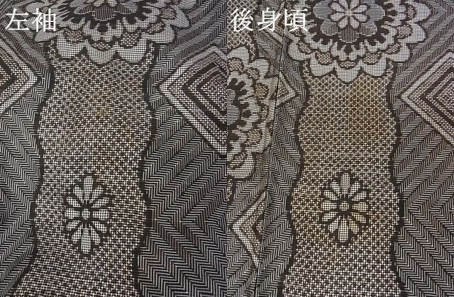 平和屋-こころ店■希少　本場大島紬　龍郷絣　着丈161.5cm　裄丈66.5cm　正絹　逸品　未使用　4kk0071_画像10