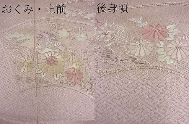 平和屋野田店■訪問着 総刺繍 相良刺繍 地紙風景花文 銀糸 逸品 n-fw5143の画像7