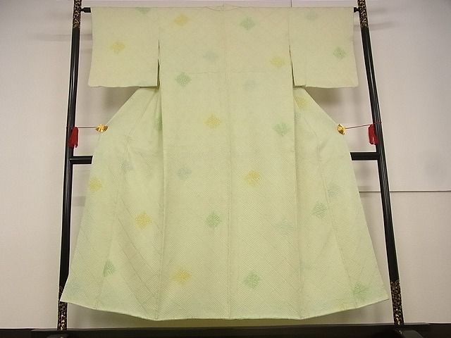 平和屋川間店■上質な小紋　総絞り　花菱文　着丈148.5cm　裄丈63.5cm　正絹　逸品　A-wj3378_画像2