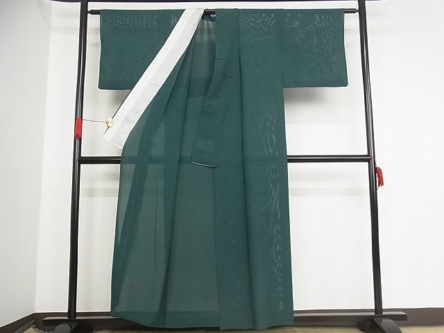 平和屋川間店■夏物　色無地　絽　高麗納戸色　着丈156cm　裄丈64cm　正絹　逸品　B-np6546_画像2