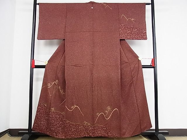 平和屋川間店■訪問着　遠山樹林文　金彩　着丈157cm　裄丈64cm　正絹　逸品　B-np8213_画像1