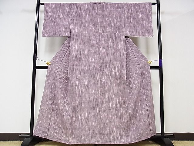 平和屋川間店■上質な小紋　よろけ縞　着丈160cm　裄丈62cm　正絹　逸品　B-np8184_画像2