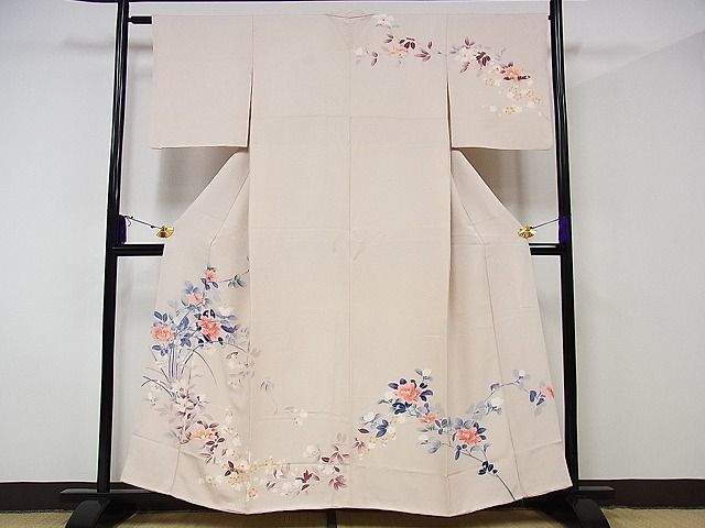 平和屋川間店■訪問着　友禅　作家物　枝花文　着丈158cm　裄丈63.5cm　正絹　逸品　B-np8158_画像1