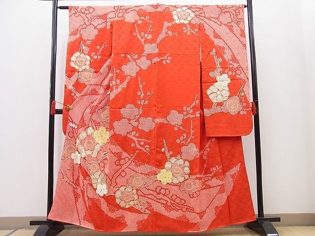 Yahoo!オークション - 平和屋野田店 豪華振袖 絞り 駒刺繍 枝梅 Yahoo!オークション - 平和屋野田店 豪華振袖 絞り 駒刺繍 枝梅