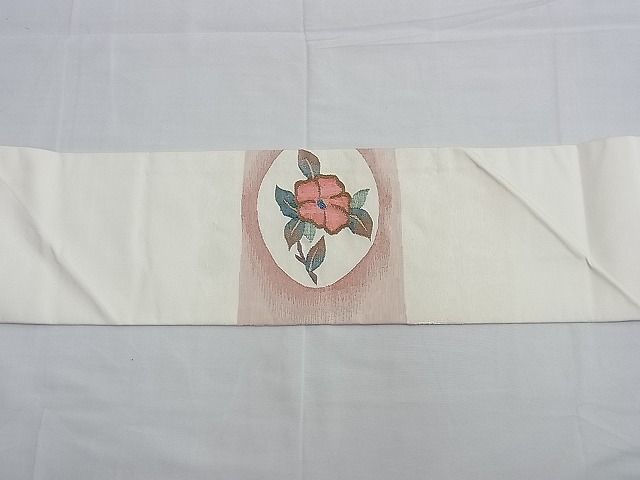 平和屋野田店■九寸名古屋帯　すくい織　枝花文　逸品　n-te1564_画像6