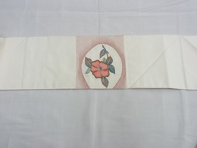 平和屋野田店■九寸名古屋帯　すくい織　枝花文　逸品　n-te1564_画像5