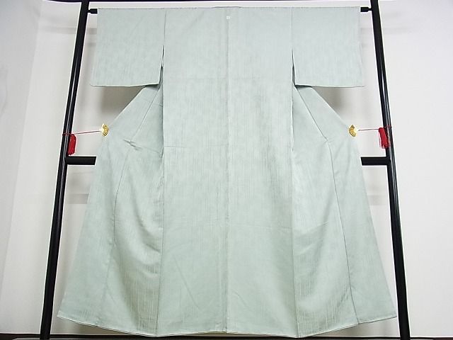 平和屋-こころ店■上質な色無地　樹林地紋　蕎麦切色　着丈151cm　裄丈62cm　正絹　逸品　B-oa8912_画像1