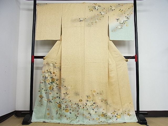 平和屋-こころ店■訪問着　螺鈿　辻が花　暈し染め　金彩　着丈169cm　裄丈34.5cm　正絹　逸品　AAAC5033np_画像1