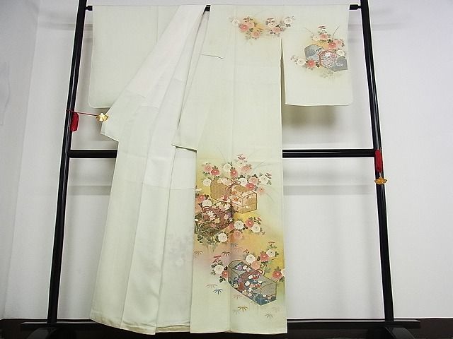 平和屋-こころ店■訪問着　作家物　文箱花文　暈し染め　金彩　着丈154cm　裄丈65cm　正絹　逸品　B-oa8888_画像2