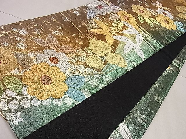 平和屋1■六通柄袋帯 辻が花 金銀糸 逸品 ut7637の画像6