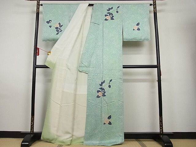 平和屋-こころ店■訪問着　枝椿　暈し染め　着丈164cm　裄丈64.5cm　正絹　逸品　A-br8066_画像2