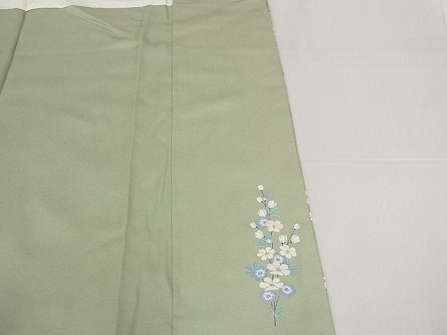 平和屋-こころ店◆湘南友禅 内田芳光 訪問着 流水草花文 金彩 着丈151cm 裄丈63.5cm 正絹 逸品 mop3658の画像9