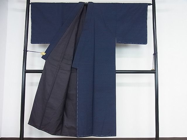 平和屋2■男性　立山紬　鉄紺色　証紙付き　逸品　sf4326_画像3