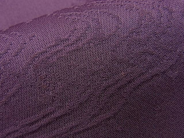 平和屋川間店■上質な色無地　流水草葉地紋　紫鳶色　逸品　n-kg2577_画像6