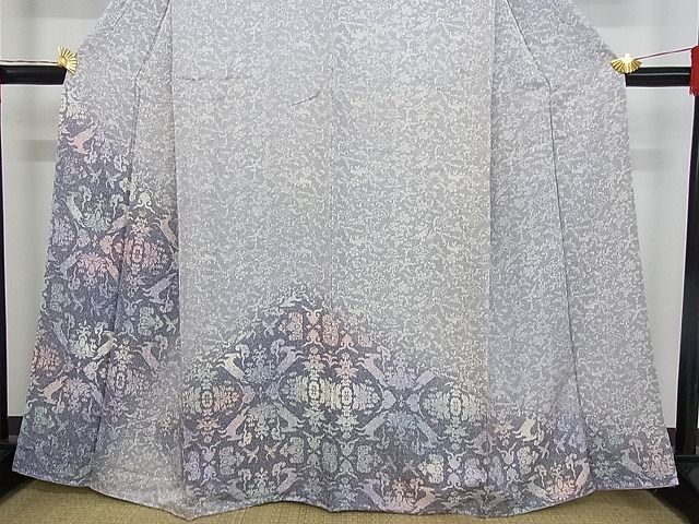 平和屋-こころ店■訪問着　走羊文　たたき染め　金彩　着丈163cm　裄丈65.5cm　正絹　逸品　AAAC5136Bnp_画像3