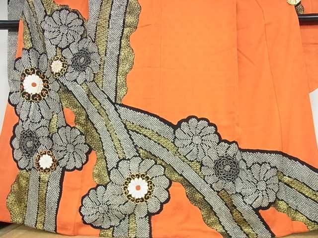 平和屋2■豪華振袖　駒刺繍　絞り　菊尽くし　金彩　逸品　az7403_画像4