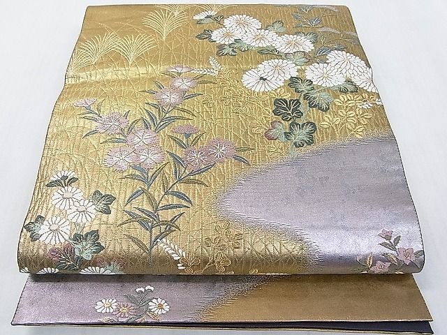 平和屋2■六通柄袋帯　桃山逸品集　本金箔　逸品　fe8918_画像1