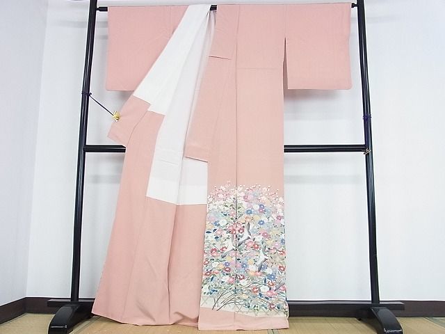 平和屋2■豪華色留袖 友禅 作家物 飛鳥花文 逸品 az8059の画像2