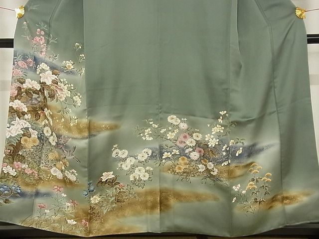 平和屋-こころ店■訪問着 花鳥文 暈し染 着丈155cm 裄丈63cm 正絹 逸品 A-ck8439の画像3