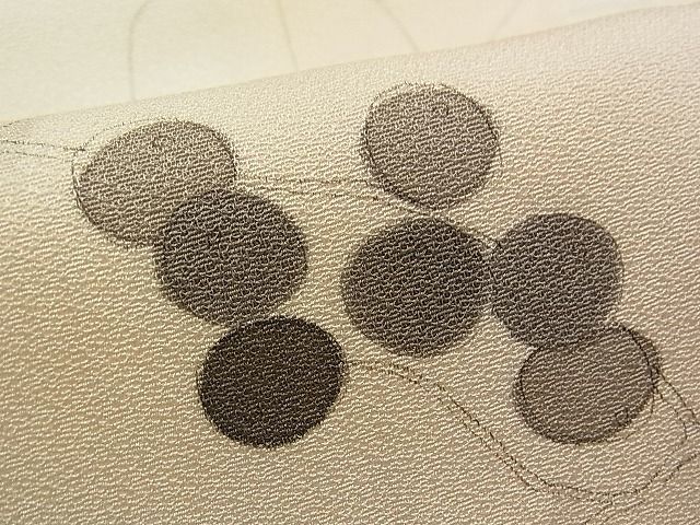 平和屋1■上質な小紋　手描き　葡萄蔦の葉文　逸品　vf9024_画像1