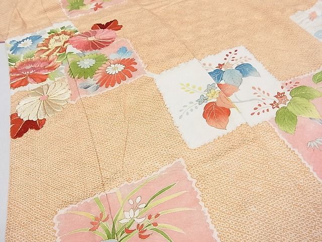 平和屋2■豪華振袖　駒刺繍　絞り　菊牡丹文　金彩　逸品　fe8960_画像5