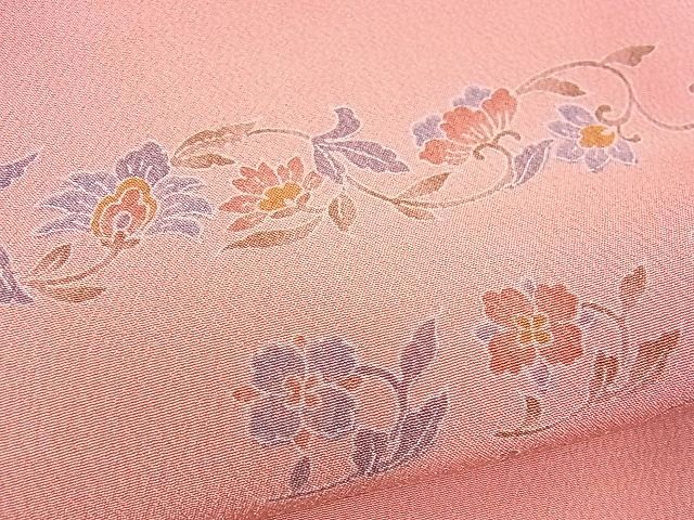 平和屋川間店■小紋 単衣 横段更紗花文 洗える着物 n-yc3149の画像5