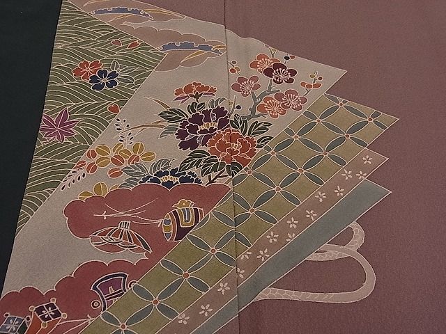 平和屋川間店■豪華色留袖　色紙重ね吉祥花文　逸品　n-fw3437_画像4