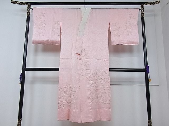 平和屋1■上質な長襦袢　無双仕立て　絞り　飛鶴文　金彩　逸品　ua6974_画像1