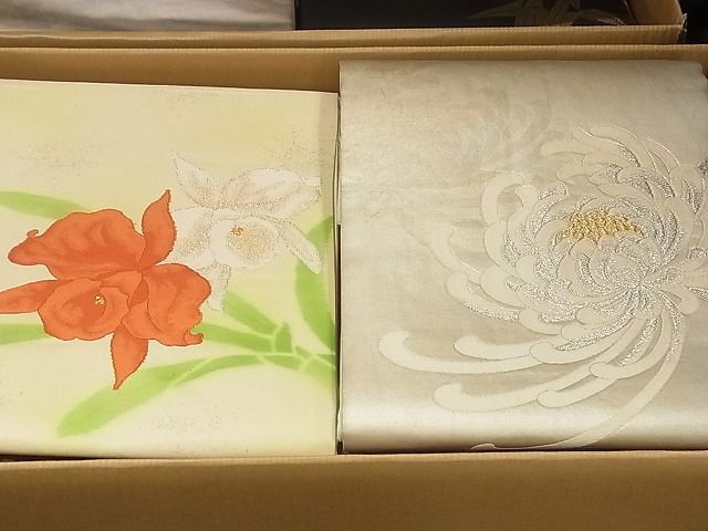 平和屋-こころ店■名古屋帯 まとめて100点 鳳凰 折り鶴 乱菊 花柄 金銀糸 など 着用可能多数 未使用品あり 全て正絹 hi1295_画像2