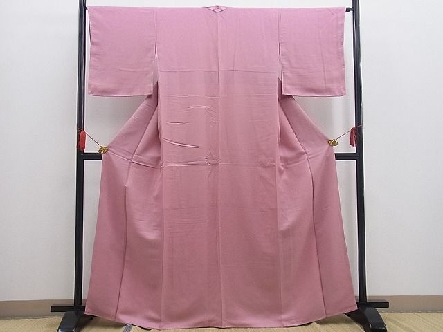平和屋野田店■上質な色無地　紋意匠　薄紅梅色　逸品　n-ac0152_画像2