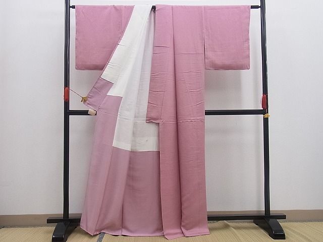 平和屋野田店■上質な色無地　紋意匠　薄紅梅色　逸品　n-ac0152_画像3