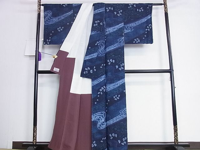 平和屋2■伝統工芸士　七代目　吉澤与市　紬　絞り　やまと誂製　逸品　DAAB4013ic_画像2