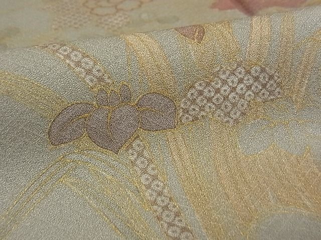 平和屋-こころ店■訪問着　刺繍　流水花文　金彩　高島屋扱い　正絹　逸品　AAAC4806Bwt_画像6