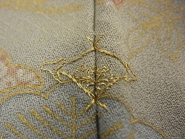 平和屋-こころ店■訪問着　刺繍　流水花文　金彩　高島屋扱い　正絹　逸品　AAAC4806Bwt_画像7