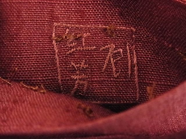 平和屋-こころ店■太鼓柄袋帯　相良刺繍　扇面文　正絹　逸品　A-og1655_画像4