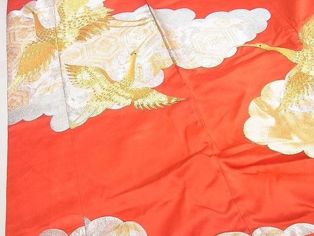 平和屋2■色打掛 和装 婚礼 結婚式 花嫁 神社挙式 駒刺繍 雲取り吉祥飛鶴文 金銀糸 DAAA1085duの画像5